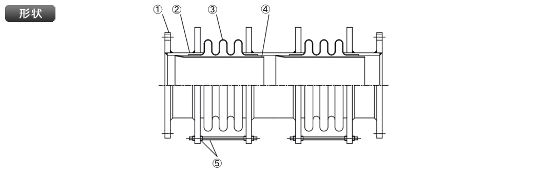 複式自由型伸縮管継手（EW）図
