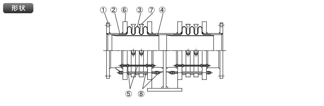 複式リング型伸縮管継手（RW）図